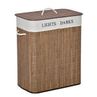 100L laundry basket - bamboo, cotton, 3 handles, washable