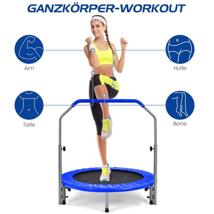 Ø101 cm saliekams mini batuts fitnesa batuts ar regulējamu augstumu, zils + melns