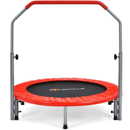 Ø101 cm saliekams mini batuts ar regulējamu augstumu rokturi fitnesa batuts sarkans