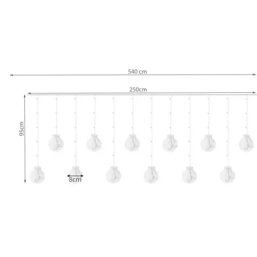 108 LED USB gaismas aizkars - vēsi balta krāsa KŚ19770