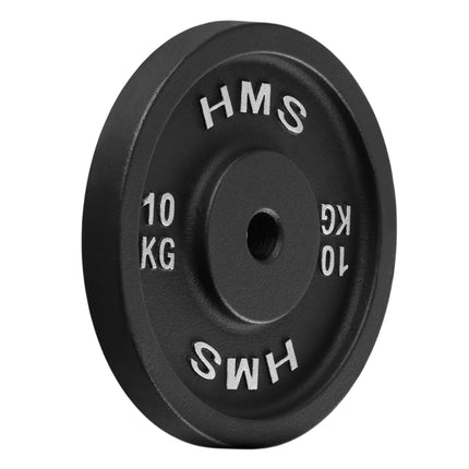 10 kg čuguna svara plāksne, 31 mm caurums, melna