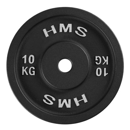 10 kg čuguna svara plāksne, 31 mm caurums, melna