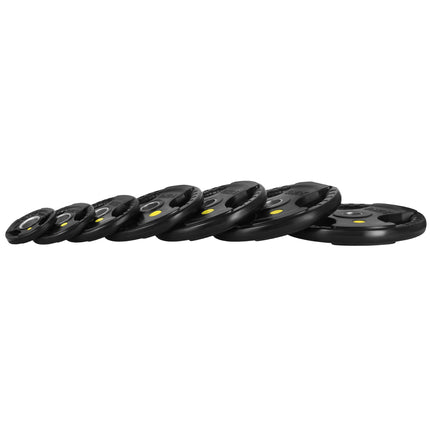 10 Kg Rubber-Coated Olympic Weight Plate, Tri-Grip