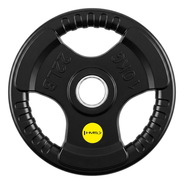 10 kg gumijas pārklājuma olimpiskais svara disks, Tri-Grip