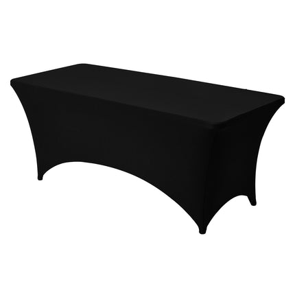 10-Pack 6ft Rectangular Fitted Spandex Tablecloths, Black
