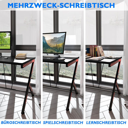 116 cm spēļu galds ar ergonomisku dizainu 116 x 75 x 77 cm melns