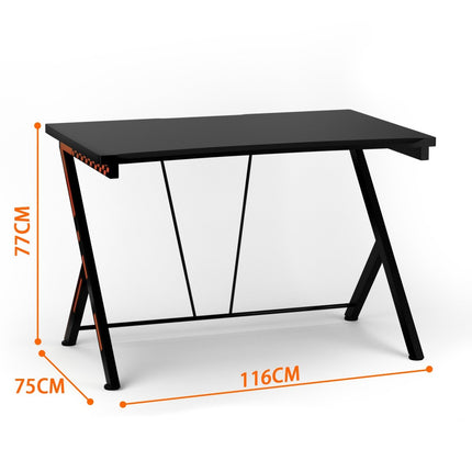 116 cm spēļu galds ar ergonomisku dizainu 116 x 75 x 77 cm melns