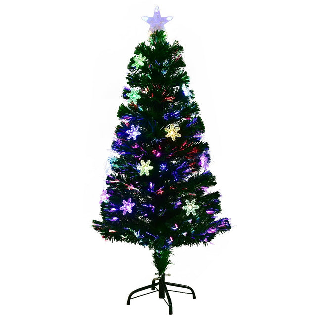 120 cm mākslīgā Ziemassvētku eglīte ar LED optisko šķiedru