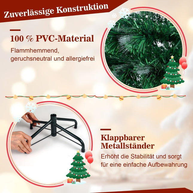 120 cm mākslīgā Ziemassvētku eglīte ar gaismiņām un zvaigžņotu galotni