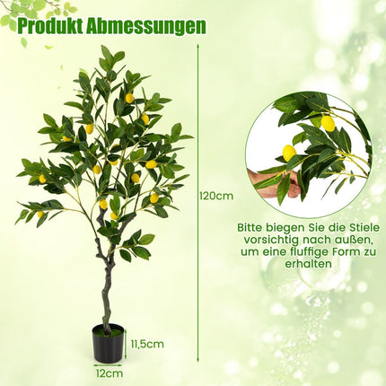 120 cm mākslīgais citronkoks ar podu un 18 citronlaima koki, mākslīgais augs, citrusaugs
