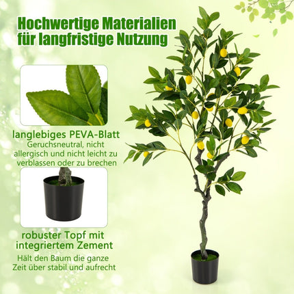 120 cm mākslīgais citronkoks ar podu un 18 citronlaima koki, mākslīgais augs, citrusaugs