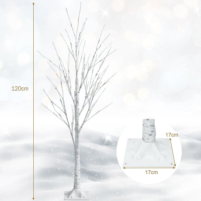 120 cm LED bērza koks ar 48 silti baltām gaismām