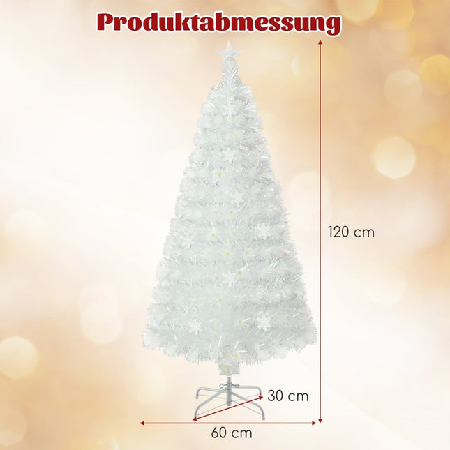 120 cm balta mākslīgā Ziemassvētku eglīte ar LED gaismiņām