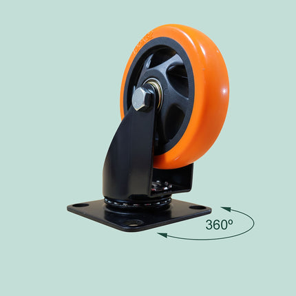 125 mm grozāmo riteņu komplekts, tērauds un PVC, 150 kg slodze