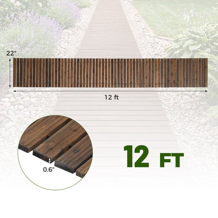 3,6 m ciedru dārza celiņš, 56 cm plats, sarullējams dizains