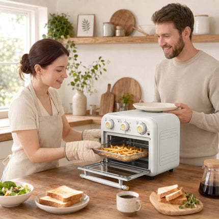 12 l gaisa fritētavas krāsns, 5 programmas, trauku mazgājamā mašīnā mazgājama, 1200 W