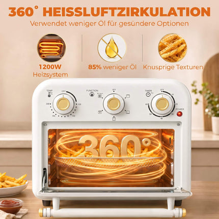 12 l gaisa fritētavas krāsns, 5 programmas, trauku mazgājamā mašīnā mazgājama, 1200 W