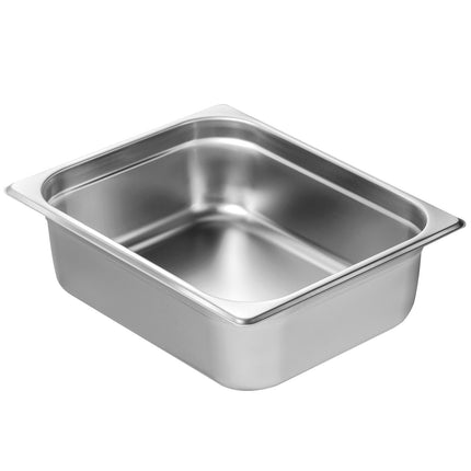 1/2 Size Steam Table Pans, Stainless, 8-Pack, Lids, 4-Inch