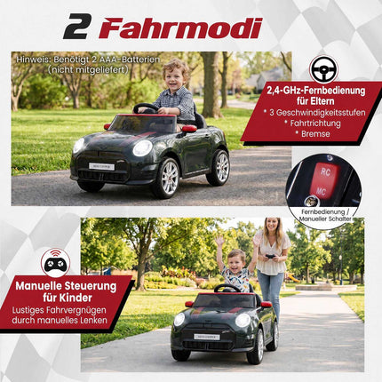 12 V bērnu elektromobilis, BMW Mini dizains, melns, tālvadības pults