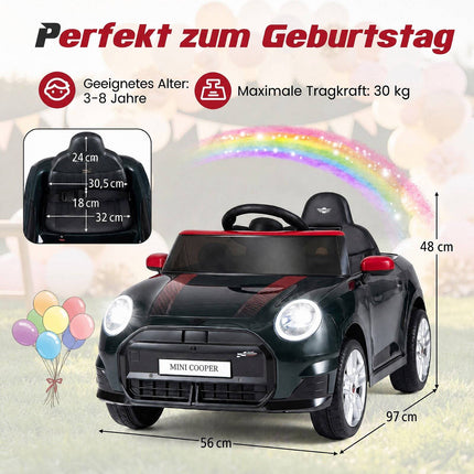 12 V bērnu elektromobilis, BMW Mini dizains, melns, tālvadības pults