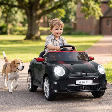 12 V bērnu elektromobilis, BMW Mini dizains, melns, tālvadības pults
