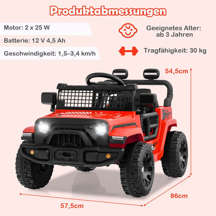 12 V bērnu elektromobilis ar tālvadības pulti, mūziku, LED gaismām