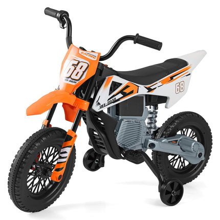12 V bērnu elektriskais motocikls ar noņemamiem treniņriteņiem