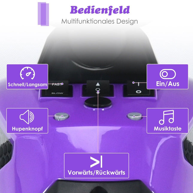 12 V bērnu elektriskais kvadracikls ar mūziku, skaņas signālu un LED gaismām