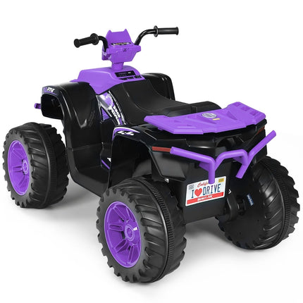 12 V bērnu elektriskais kvadracikls ar mūziku un gaismām, violets