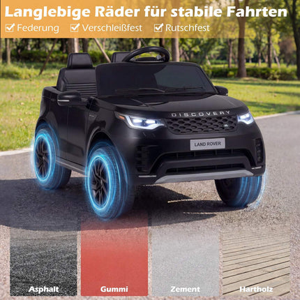 12 V bērnu elektriskā braucamā automašīna, tālvadības pults, LED, mūzika, melna