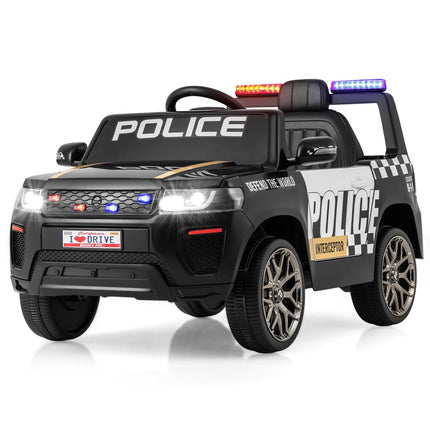 12 V bērnu policijas automašīna ar tālvadības pulti, sirēnu un LED gaismām