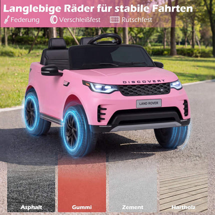 12 V bērnu elektromobilis ar tālvadības pulti, LED, rozā