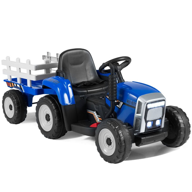 12 V bērnu braucamais traktors ar noņemamu piekabi un tālvadības pulti