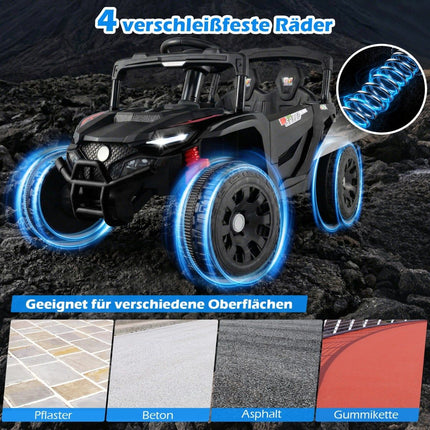 12 V bērnu traktors ar tālvadības pulti un piekabi, melns