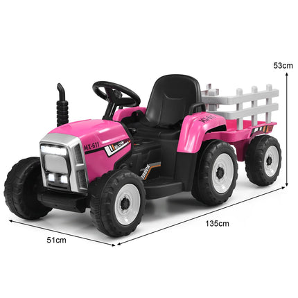 12 V bērnu braucamais traktors ar piekabi, tālvadības pults