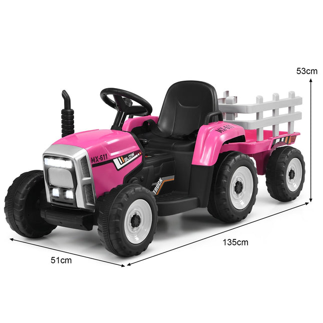 12 V bērnu braucamais traktors ar piekabi, tālvadības pults