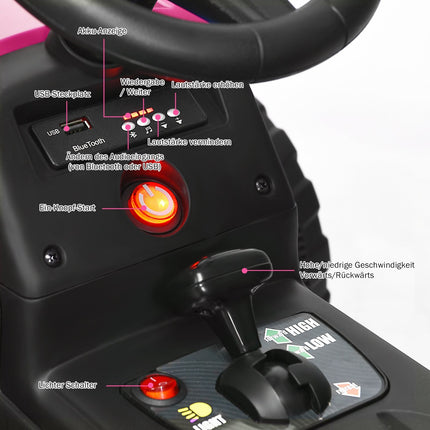 12 V bērnu braucamais traktors ar piekabi, tālvadības pults