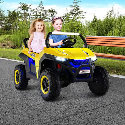 12 V bērnu braucamais ratiņi, 2 sēdvietas, tālvadība, piekare