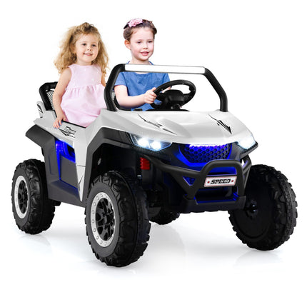 12 V bērnu braucamais UTV, tālvadības pults, 2 sēdvietas, balts