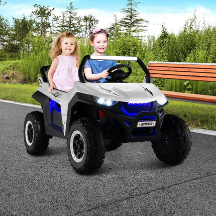 12 V bērnu braucamais UTV, tālvadības pults, 2 sēdvietas, balts