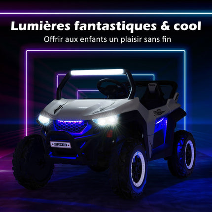 12 V bērnu braucamais UTV, tālvadības pults, 2 sēdvietas, balts