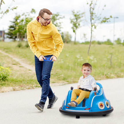 12 V bērnu bampera automašīna ar 2,4 G tālvadības pulti, elektriskais bamperis ar mūziku un gaismām, 1,5-3 km/h, bērnu elektroauto ar 360° rotāciju, bērniem no 3 līdz 5 gadu vecumam, zila