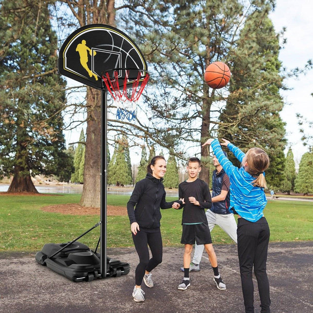 130-305 cm augstumā regulējams basketbola statīvs ar riteņiem un pārnēsājamu basketbola grozu