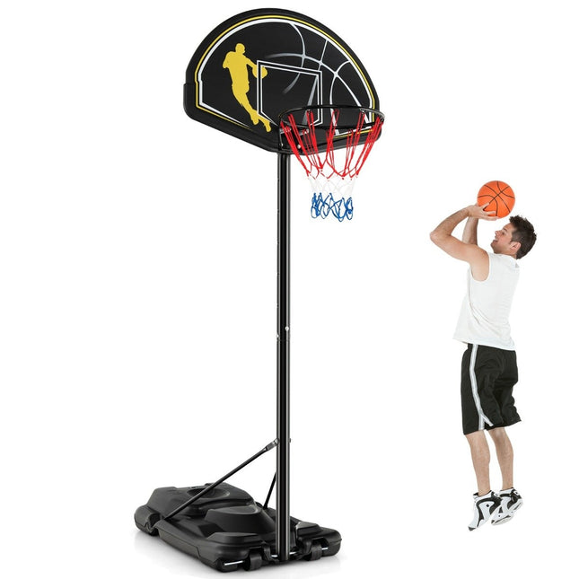 130-305 cm augstumā regulējams basketbola statīvs ar riteņiem un pārnēsājamu basketbola grozu