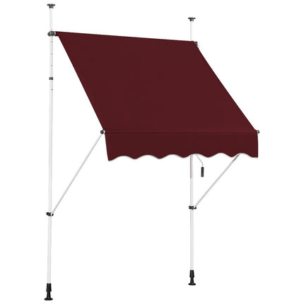 150 cm regulējama balkona markīze, UV izturīga, sarkana