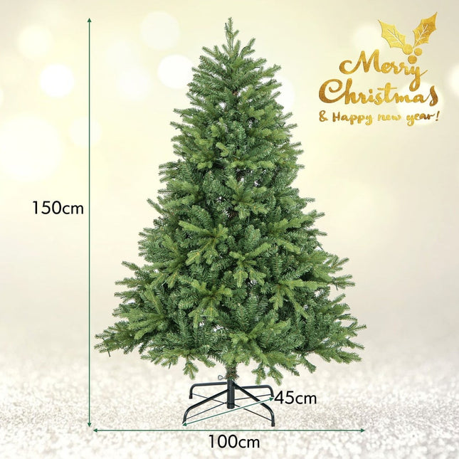 150 cm mākslīgā Ziemassvētku eglīte ar LED gaismiņām, 11 režīmi