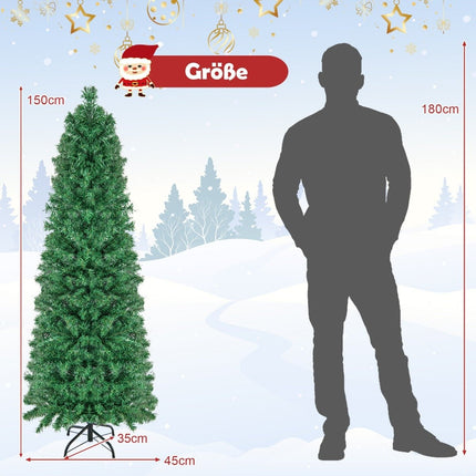 150 cm liela mākslīgā Ziemassvētku eglīte, svētku eglīte, zaļa