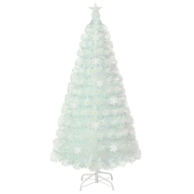 150 cm balta LED šķiedru optiskā Ziemassvētku eglīte
