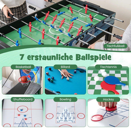 15 vienā daudzfunkcionālu spēļu galda komplekts ar galda futbolu, biljardu, hokeju