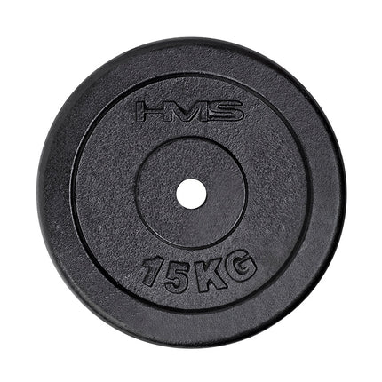 15 kg melns svara disks spēka treniņiem